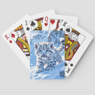 Fantasy Cute Snow Baby Leopard Poker Cards