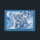 Fantasy Cute Snow Baby Leopard Trifold Wallet<br><div class="desc">Fantasy Cute Snow Baby Leopard  . Perfect As A Birthday Gift Or For Any Kind Of Party</div>