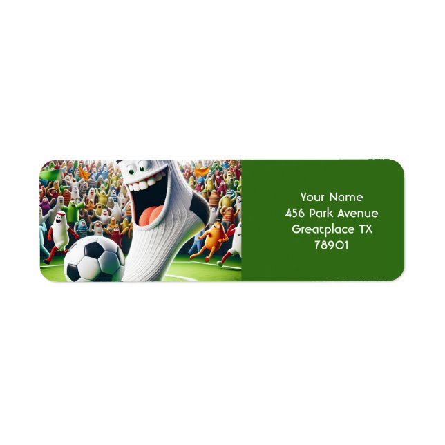 Fantasy Cute Soccer Ball Sock Label (Front)