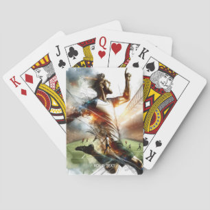 Fantasy Cute Soccer Player Stadium Poker Cards