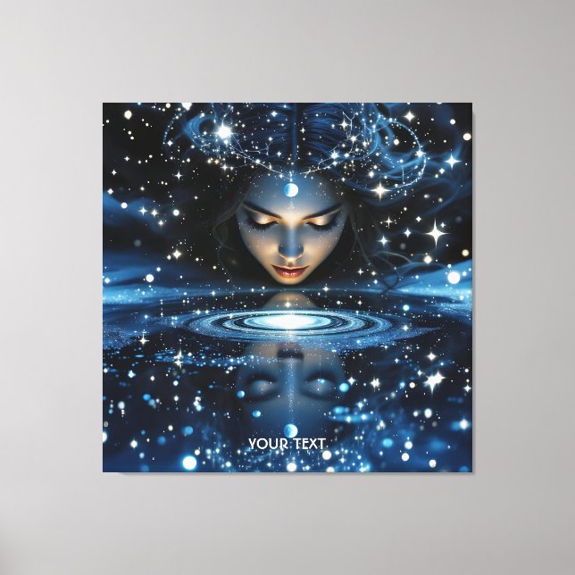 Fantasy Cute Space Lady Face Canvas Print (Front)