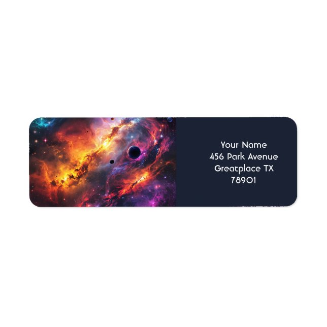 Fantasy Cute Space Scenes Collage Label (Front)