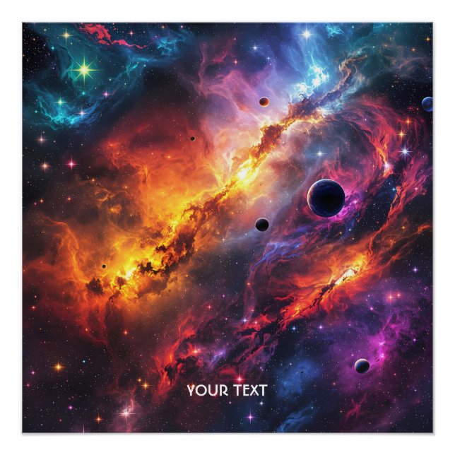 Fantasy Cute Space Scenes Collage Poster (Front)