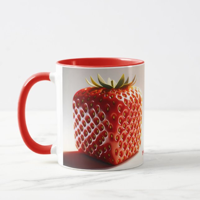 Fantasy Cute Square Red Strawberry Mug (Left)