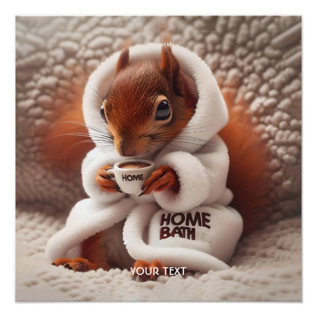 Fantasy Cute Squirrel Coffee Cup  Poster (Front)