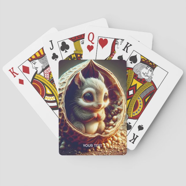 Fantasy Cute  Squirrel Inside Shell Poker Cards (Back)