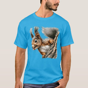 Fantasy Cute Squirrel Watercolor Tongue T-Shirt