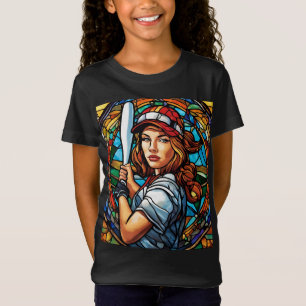 Fantasy Cute Stained Glass Softball T-Shirt