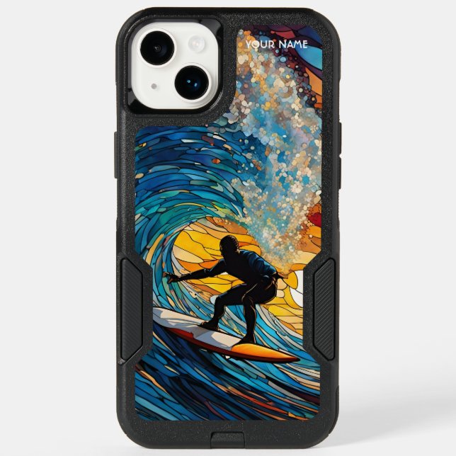 Fantasy Cute Stained Glass Surfer Otterbox iPhone Case (Back)
