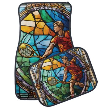Fantasy Cute Stained Glass Tennis Car Floor Mat by HumusInPita at Zazzle