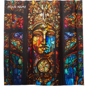 Fantasy Cute Stained Glass Window Shower Curtain