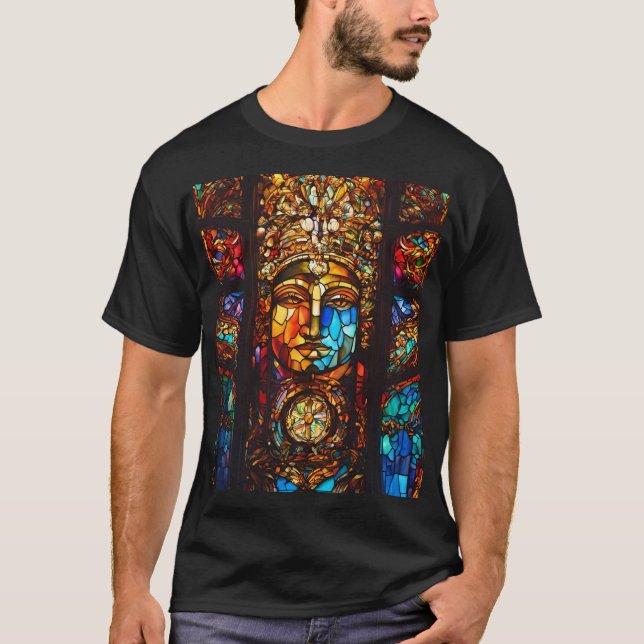 Fantasy Cute Stained Glass Window T-Shirt (Front)