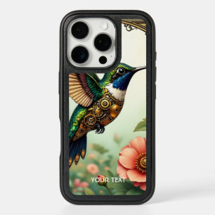Fantasy Cute Steampunk Bird Flowers iPhone 16 Pro Case