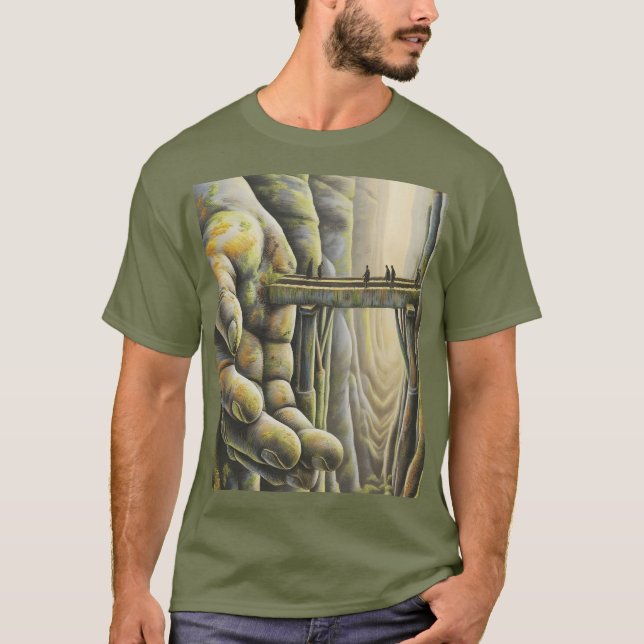 Fantasy Cute Stone Hand Bridge T-Shirt (Front)