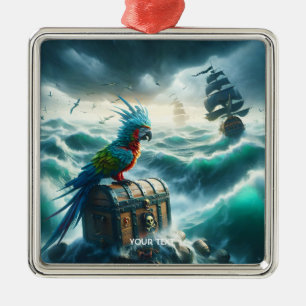 Fantasy Cute Storm Sea Pirates  Metal Ornament
