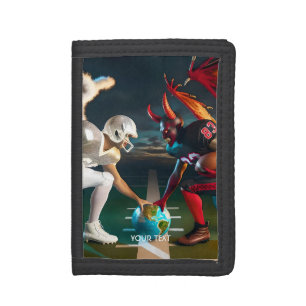 Fantasy Cute Strange Football Match Tri-fold Wallet