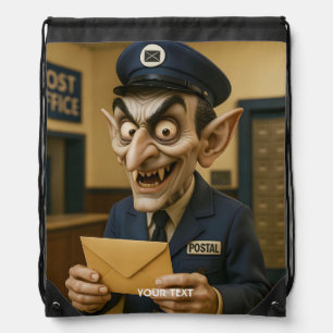 Fantasy Cute Strange Postal Worker Drawstring Bag