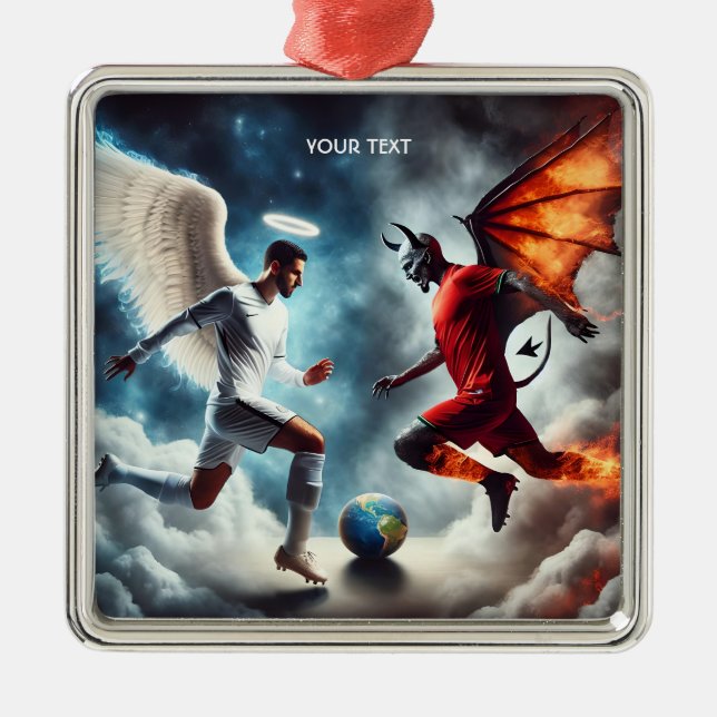 Fantasy Cute Strange Soccer Match Metal Ornament (Front)