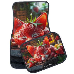 Fantasy Cute Strawberry Lovely Kitten Car Floor Mat