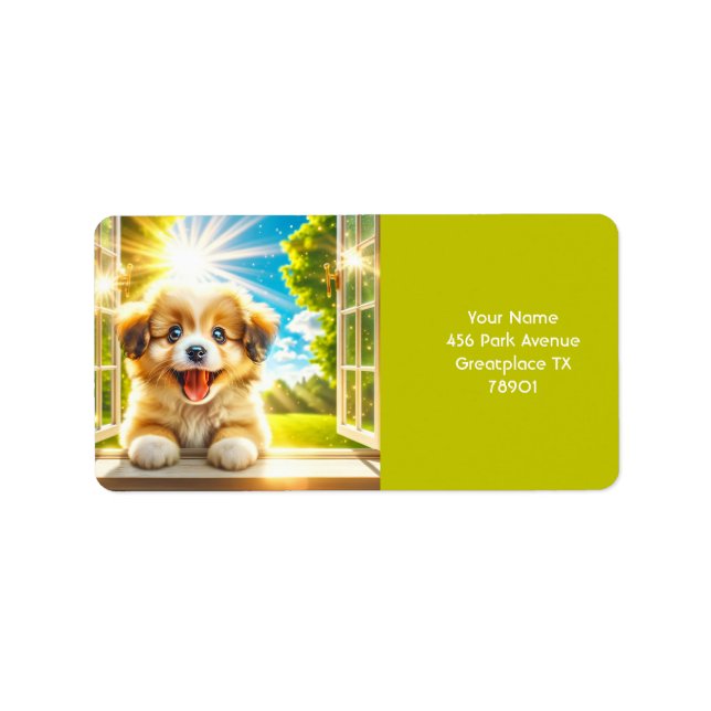 Fantasy Cute Sun Baby Dog Label (Front)
