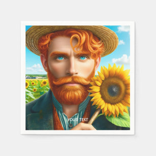 Fantasy Cute Sunflower Van Gogh Napkins