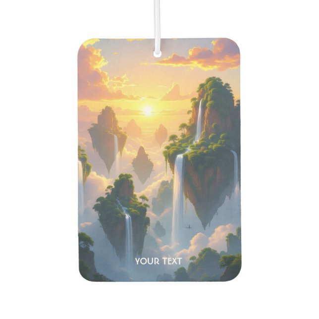 Fantasy Cute Sunset Islands Waterfalls Air Freshener (Front)