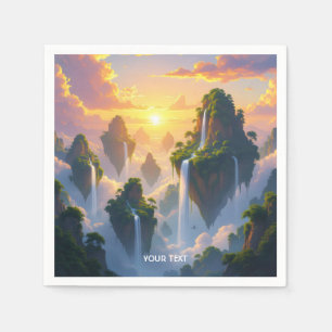 Fantasy Cute Sunset Islands Waterfalls Napkins
