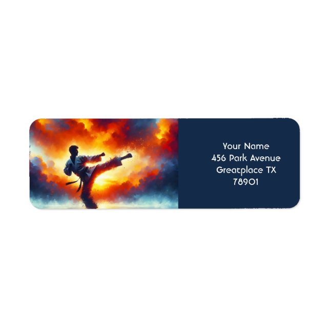 Fantasy Cute Sunset Karate Fighter Label (Front)
