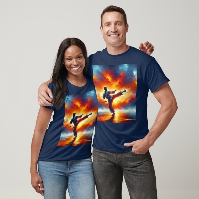 Fantasy Cute Sunset Karate Fighter T-Shirt (Unisex)