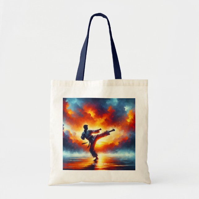 Fantasy Cute Sunset Karate Fighter Tote Bag (Front)