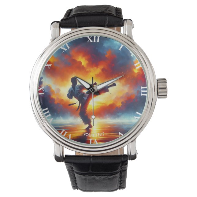 Fantasy Cute Sunset Karate Fighter Watch (Front)