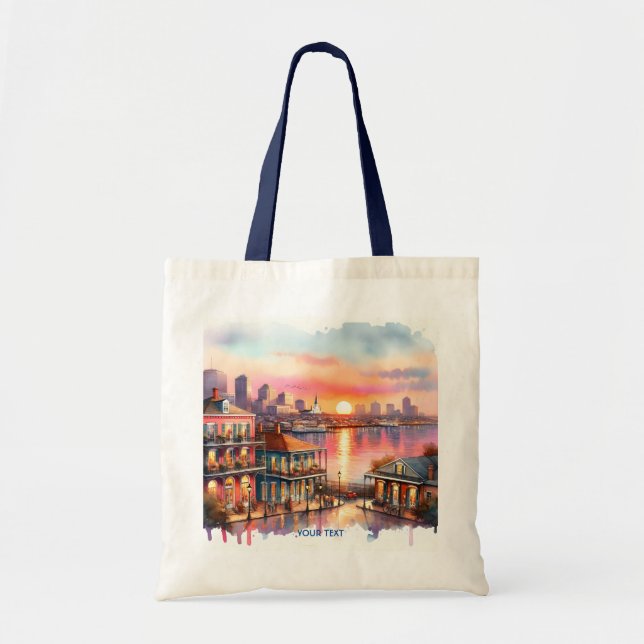 Fantasy Cute Sunset New Orleans View Tote Bag (Front)