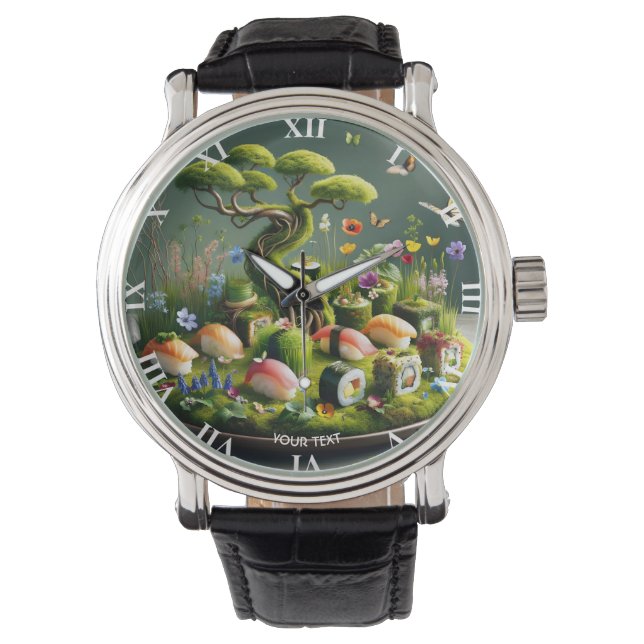 Fantasy Cute Sushi Japanese Landscape Watch (Front)