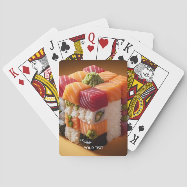 Fantasy Cute Sushi Small Cube Poker Cards (Back)