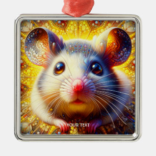 Fantasy Cute Sweet Surreal Mice Metal Ornament