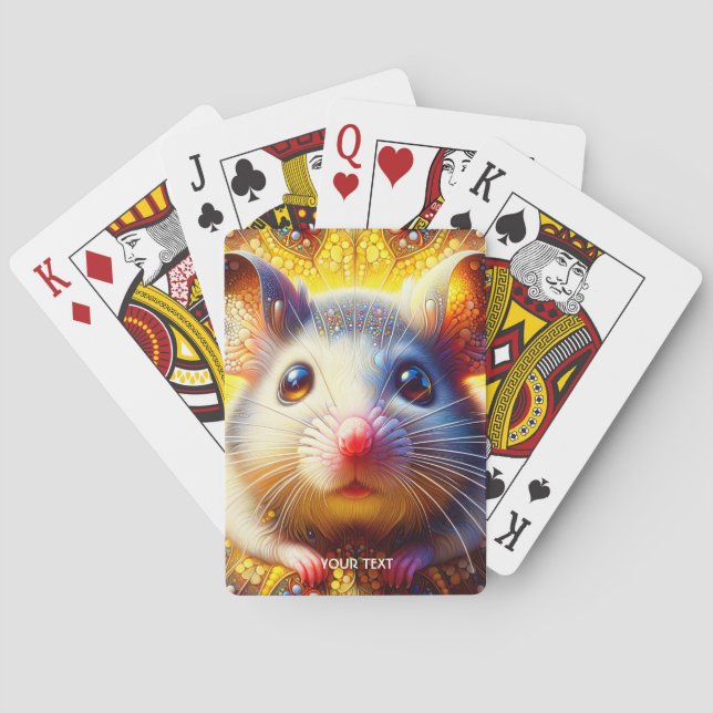 Fantasy Cute Sweet Surreal Mice  Poker Cards (Back)