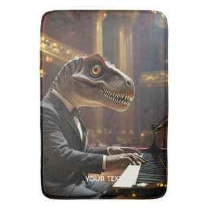 Fantasy Cute T-rex Playing Piano Bath Mat