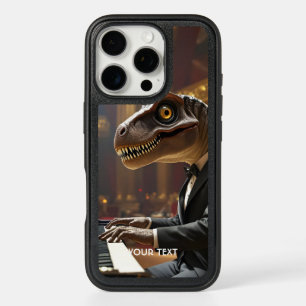 Fantasy Cute T-rex Playing Piano iPhone 16 Pro Case