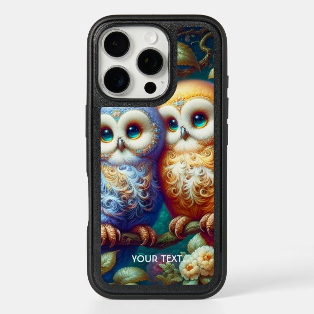 Fantasy Cute Three Baby Owls Otterbox iPhone Case (Back)