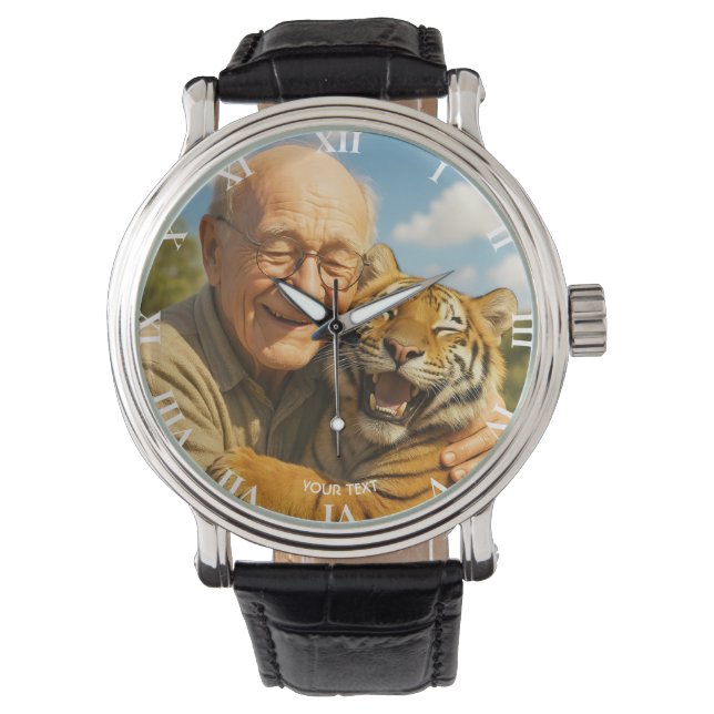 Fantasy Cute Tiger Old Man Watch (Front)