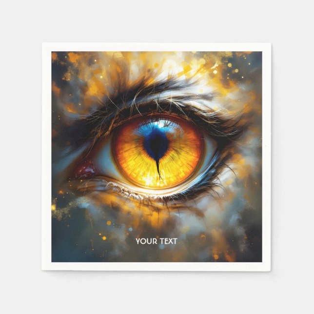 Fantasy Cute Tiger Orange Eye Napkins (Front)