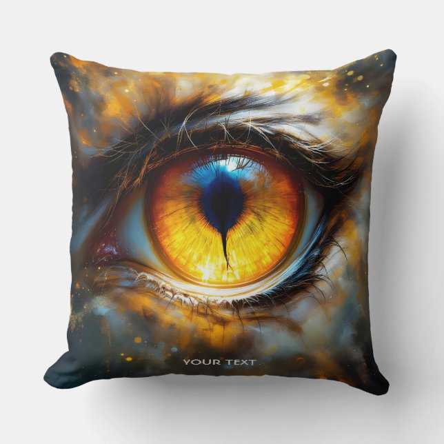 Fantasy Cute Tiger Orange Eye Throw Pillow (Front)