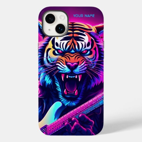 Fantasy Cute Tiger Playing Guitar Case_Mate iPhone 14 Plus Case