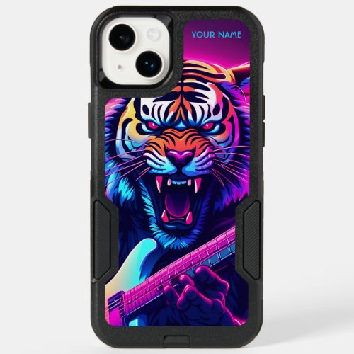 Fantasy Cute Tiger Playing Guitar OtterBox iPhone 14 Plus Case