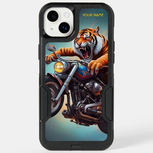 Fantasy Cute Tiger Riding Bike OtterBox iPhone 14 Plus Case