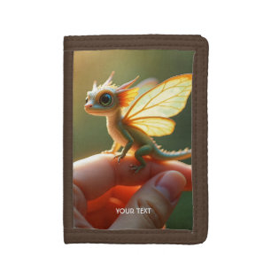 Fantasy Cute Tiny Baby Dragon Tri-fold Wallet
