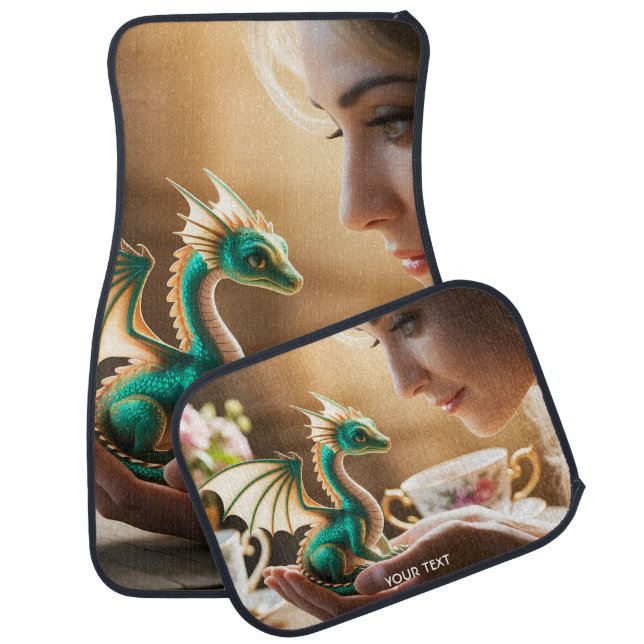 Fantasy Cute Tiny Iridescent Dragon Car Floor Mat (Set)