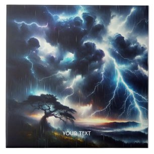 Fantasy Cute Tree Rain Lighting Ceramic Tile