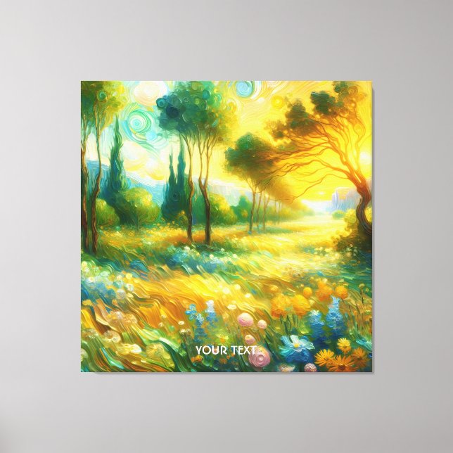 Fantasy Cute Trees Abstract Landscape Canvas Print (Front)