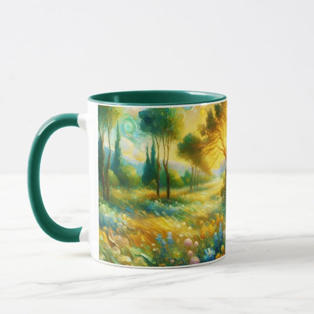 Fantasy Cute Trees Abstract Landscape Mug (Left)